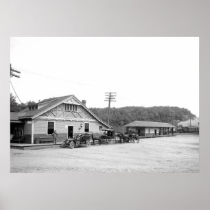 Poster Magnólia, massa. Estação de caminhos-de-ferro,