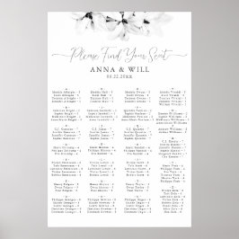 Poster Magnolia Negra Preta Sentado Alfabético