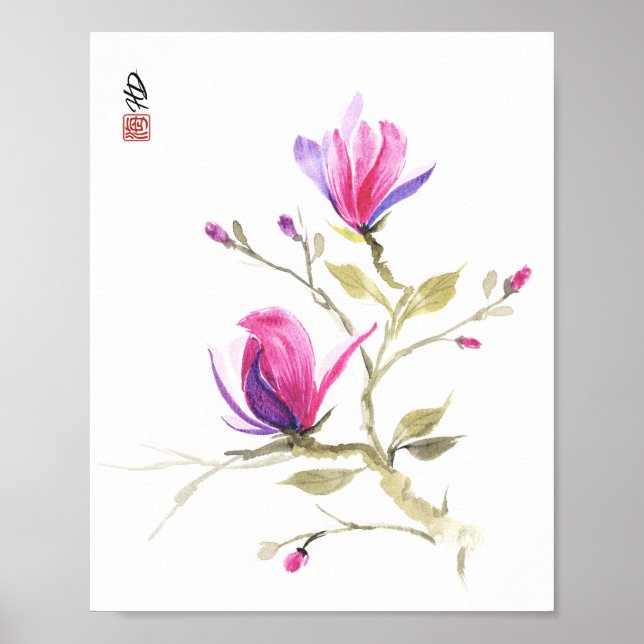 Poster Magnólias à Luz da Primavera (Frente)