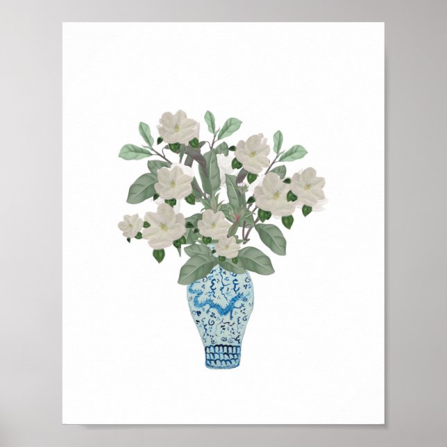 Poster Magnolias Dragon Blue Ginger Jars (Frente)