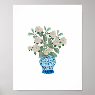 Poster Magnolias Magnolias Blue Ginger Jars