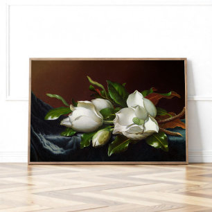 Poster Magnolias no Light Blue por Martin Johnson Heade