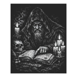 Póster Mago Estudando o Grimório — por BurnsInHell