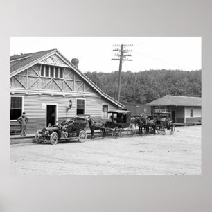 Póster Magolia, Massa. Estação de trem, 1906