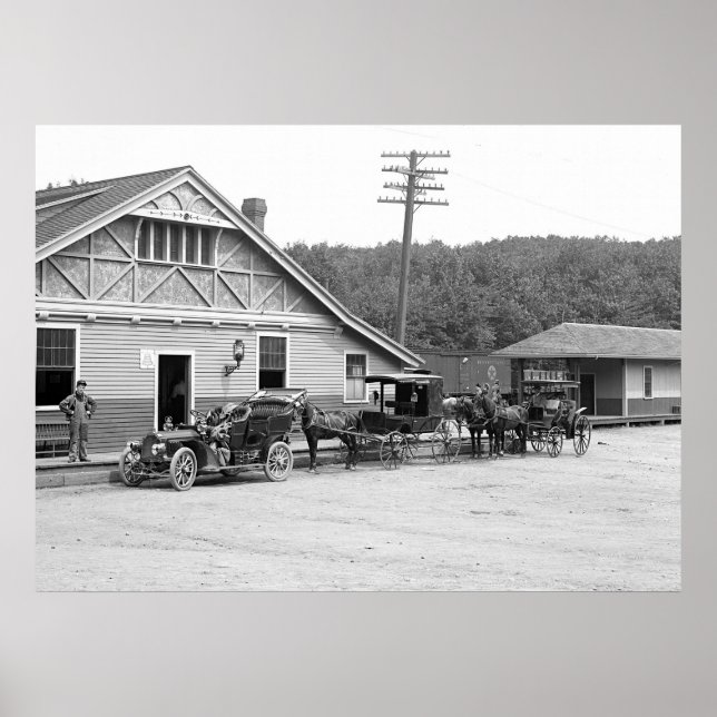 Póster Magolia, Massa. Estação de trem, 1906 (Frente)