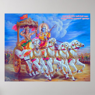 Póster Mahabharat - senhor Krishna & Arjun
