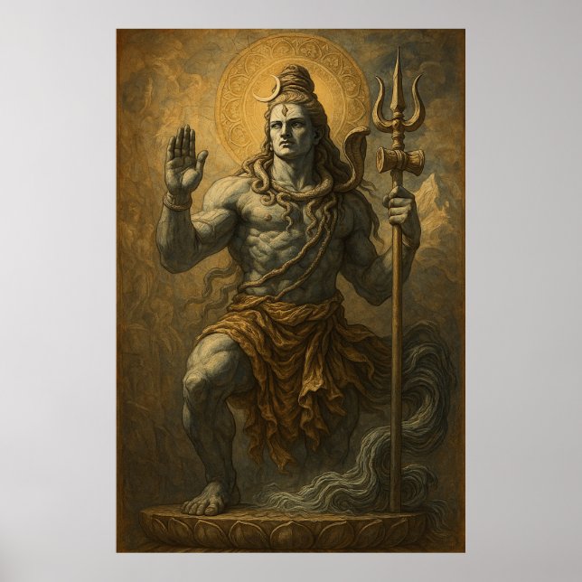 Poster Mahadev, Destruidor de Mau Trabalho de arte (Frente)