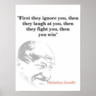 Poster Mahatma Gandhi Cita Sobre Ganhar