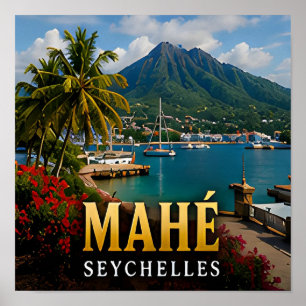 Poster Mahé Seychelles Ilha Tropical Viagem Lembrança