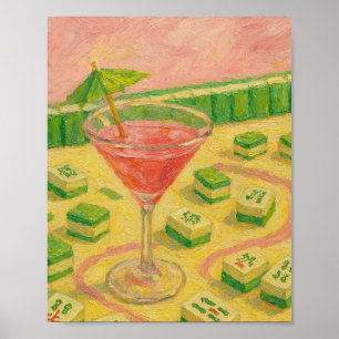 Poster Mahjong Chic Pintura Cocktail