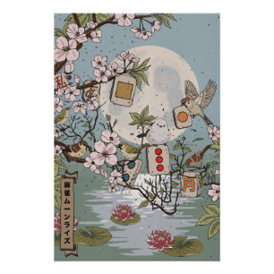 Póster Mahjong Luar da Lua