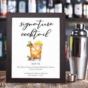 Poster Mai Tai Seu Coquetel de Assinatura Casamento