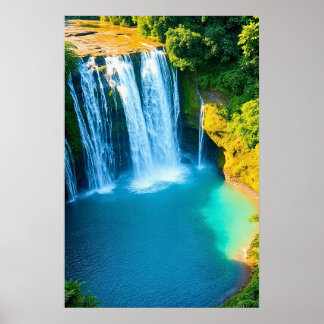 Poster Maiestosa cachoeira na selva