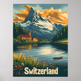 Poster Maiestoso Matterhorn: Lakeside Bliss na Suiça