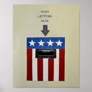 Poster Mail Drop no navio de guerra americano Alabama"