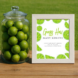 Poster Main Squeeze Bridal Shower How many Lemons Sign