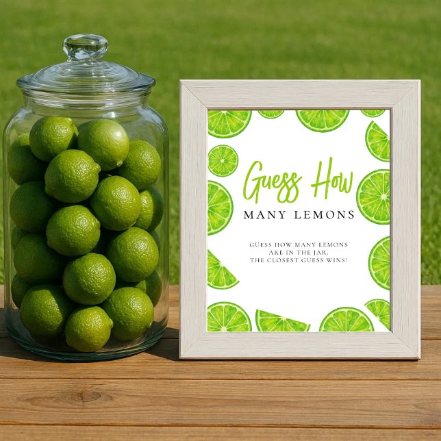 Poster Main Squeeze Bridal Shower How many Lemons Sign (Criador carregado)