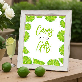 Poster Main Squeeze Lime Bridal Shower Cards & Gifts Sign