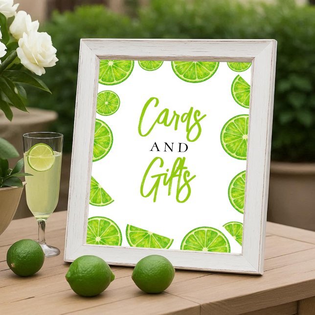 Poster Main Squeeze Lime Bridal Shower Cards & Gifts Sign (Criador carregado)