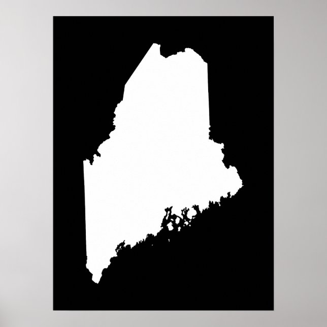 Poster Maine em branco e preto (Frente)