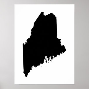 Poster Maine em preto e branco