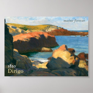 Poster Maine Forever Bicentennial Stamp Art