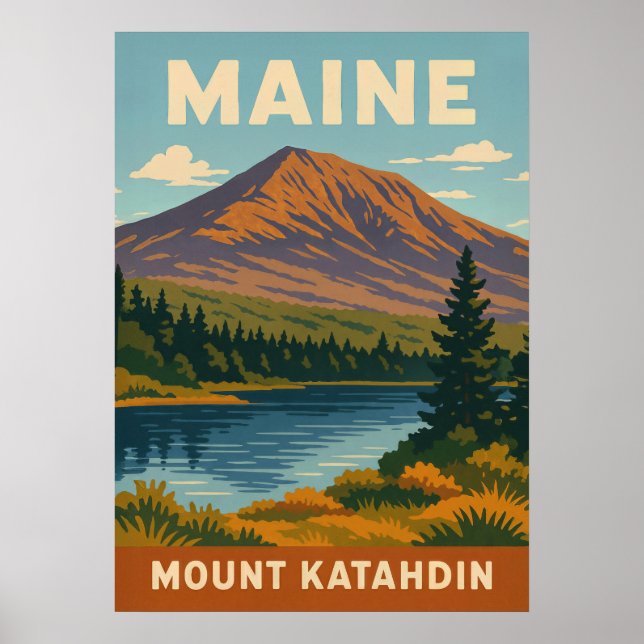 Poster Maine Monte Katahdin V01 (Frente)