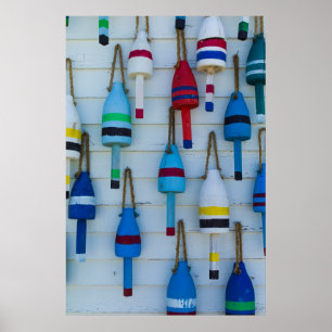 Poster Maine, Stonington, boias decorativas de lagosta