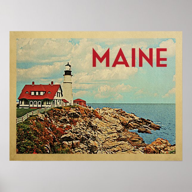 Poster Maine Viagens vintage (Frente)