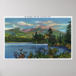 Póster MaineView da montagem Katahdin e da lagoa de