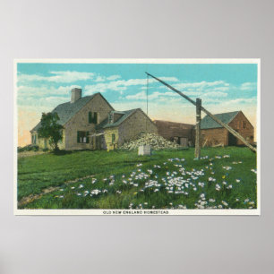 Poster MaineView de uma herdade velha de Nova Inglaterra