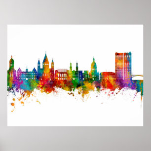 Poster Mainz Germany Skyline