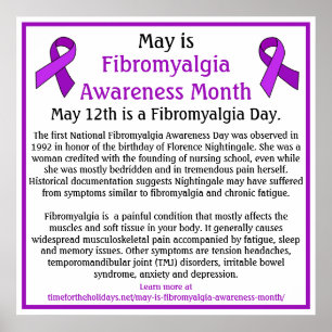Poster Maio é Fibromialgia Consciência Mês