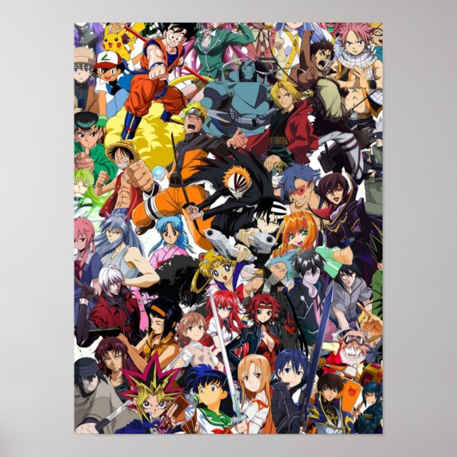 Poster Maior Colagem de Animes (Frente)