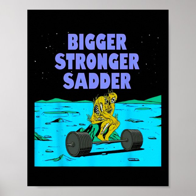 Poster Maior Forte Elevação de Peso do Sadder (Frente)