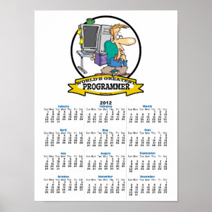 POSTER MAIOR PROGRAMADOR MUNDIAL CARTOON PARA HOMENS