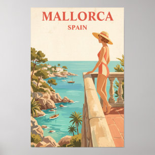 Poster Maiorca Espanha Viagem Antiga Costa Espanhola