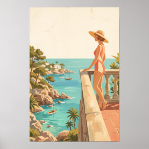 Poster Maiorca Espanha Viagem Antiga Costa Espanhola