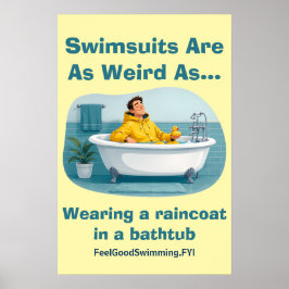 Poster Maiôs São Estranhos Humor de Chuva Casaco de Banho