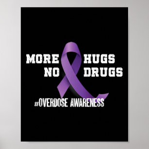 Poster Mais Abraços Sem Drogas Fita Roxa Conscientização