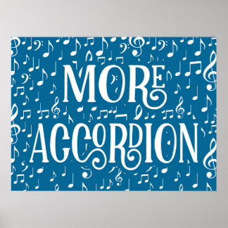 Poster Mais Acordeão - Música Branca Azul