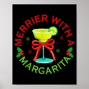 Poster Mais Alegre Com Um Natal De Margarita Bebendo Marg