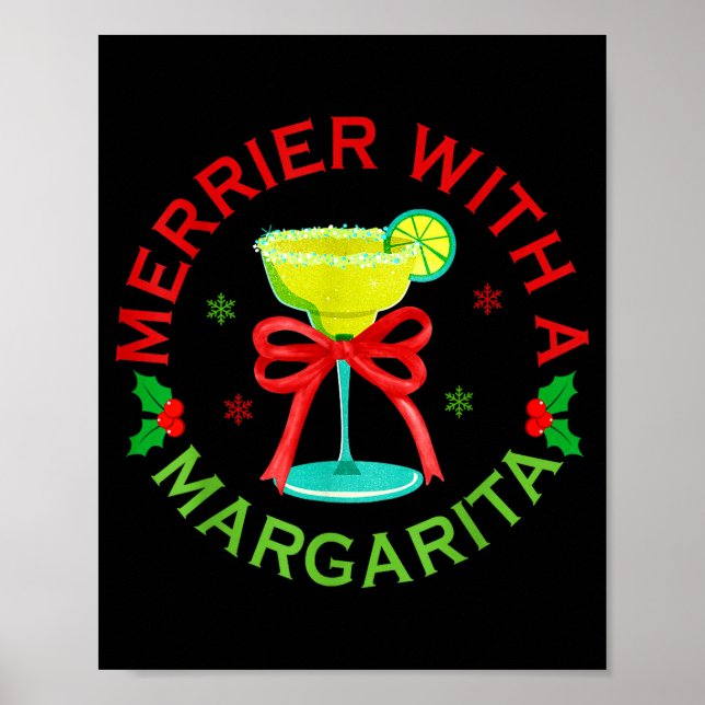 Poster Mais Alegre Com Um Natal De Margarita Bebendo Marg (Frente)