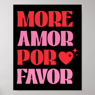 Poster Mais Amor Por Favor, Retro Love Namorados Aestétic