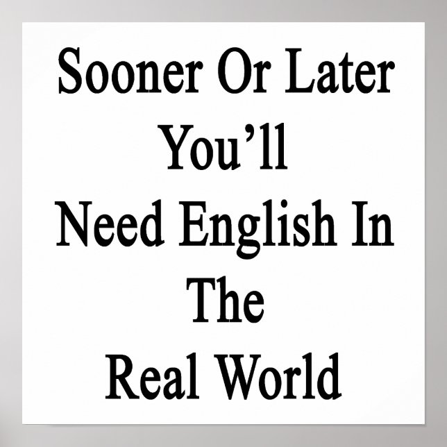 Póster Mais Cedo Ou Mais Tarde, Você Precisará De Inglês  (Frente)