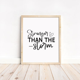 Poster Mais Forte que a Tempestade - Motivacional Minimal