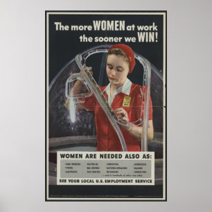 Póster Mais mulheres no trabalho mais logo nós ganhamos