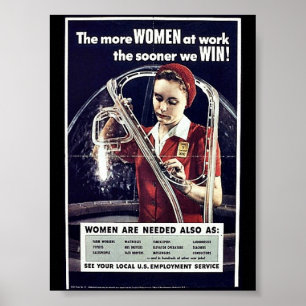 Póster Mais mulheres no trabalho mais logo nós ganhamos