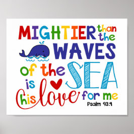 Poster Mais Poderoso Que As Ondas Crianças Cristãs