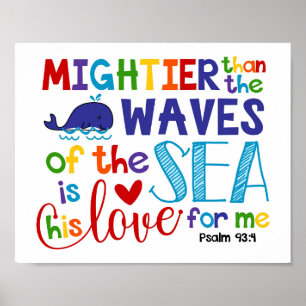 Poster Mais Poderoso Que As Ondas Crianças Cristãs